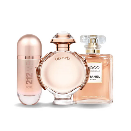 3 Parfums Carolina Herrera 212 VIP ROSÉ,  Paco Rabanne OLYMPÉA et Chanel COCO MADEMOISELLE (Eau de Parfum) - 100Ml