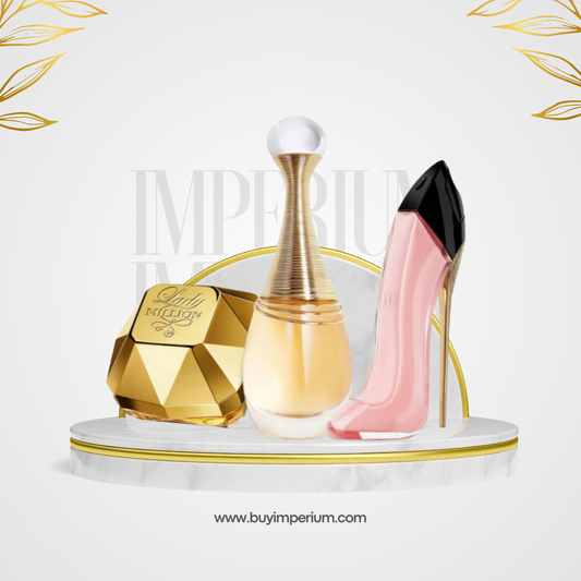 3 Parfums Paco Rabanne LADY MILLION (Eau de Parfum), Dior J'ADORE (Eau de Parfum) and Carolina Herrera GOOD GIRL BLUSH (Eau de Parfum) - 100Ml